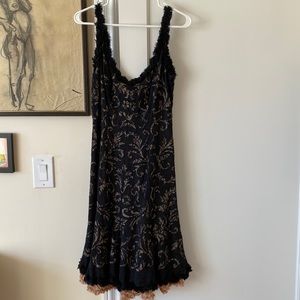 Vintage black lace Carmen Marc Valvo dress - size 6